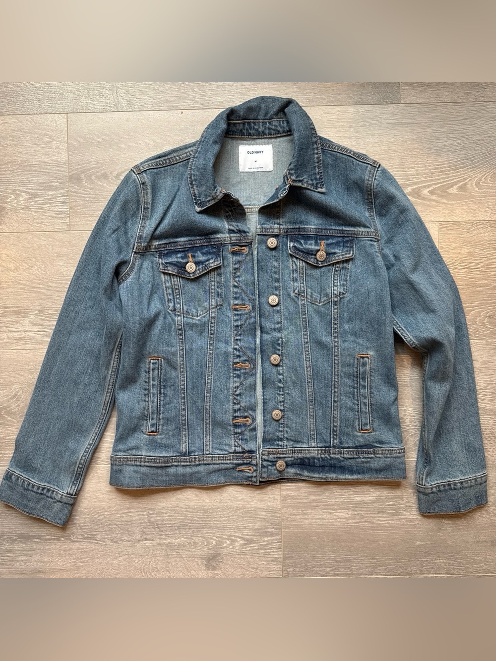 Old Navy Light Blue Denim Jean Jacket with Button Front